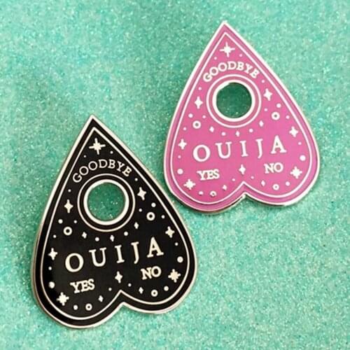 Cartoon Divination Ouija Board Planchette YES NO Enamel Brooch Pin Hat Bag Lapel Pins Badges Fashion Jewelry Accessories