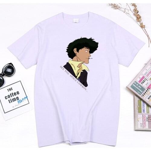 See You Space Cowboy 90s Anime Men Clothing Cool Spike Spiegel Classic Memory Tops Vintage Manga Tshirt Cotton Summer Tees