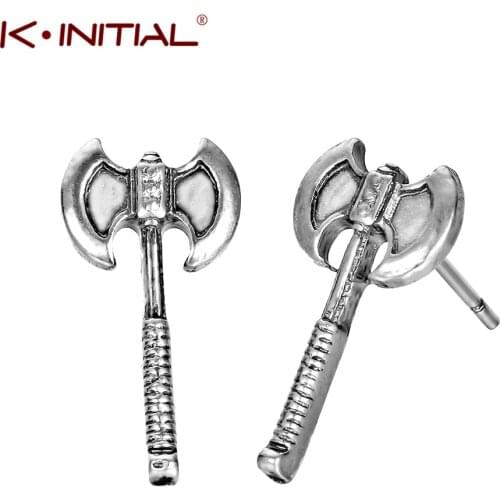 Kinitial Viking Axe Earring for Mens Punk Earrings - Charm Earring - Unique Design Mens Slavic Jewelry Wholesale