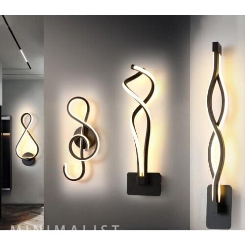 Wall lamp led Nordic minimalist modern bedroom bedside lamp aisle staircase creative personality living room background wall lam