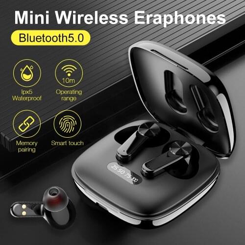 New wireless headset Bluetooth5.0 headset touch with charging box IPX5 waterproof sports earpiece stereo earplugs
