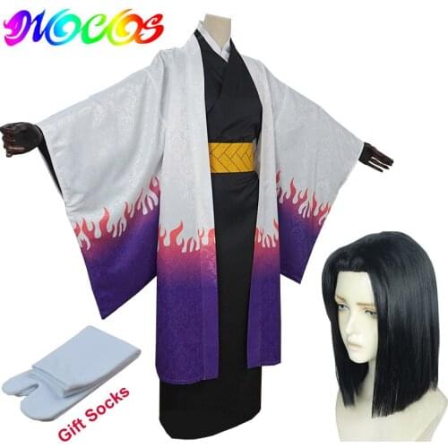 DIOCOS Anime Demon Slayer Kimetsu no Yaiba Ubuyashiki Kagaya Cosplay Costume Wig