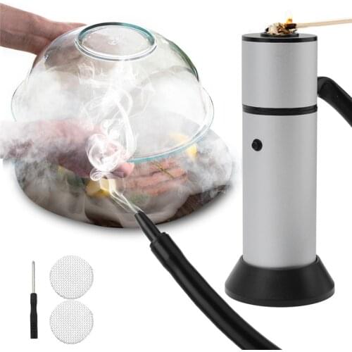 1 Set Food Smoking Gun Smoker Generator Portable Molecular Cuisine Meat Burn Smoke Cooking for BBQ Grill Smoker Wood