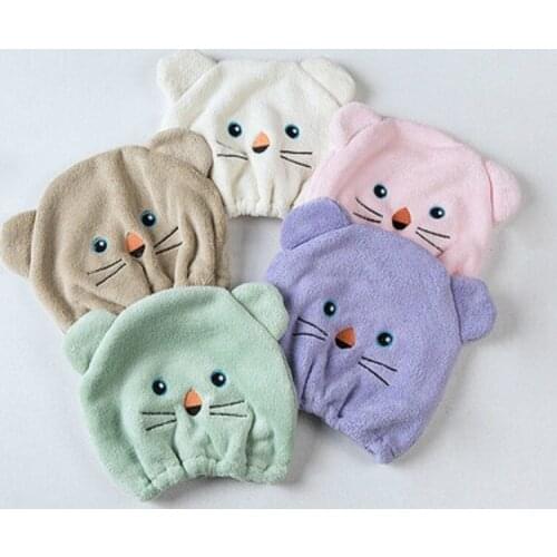 Absorbent Water Shower Caps for Women Magic Microfiber Barbershop Exclusive Drying Head Towels Cartoon Bathroom Accessories