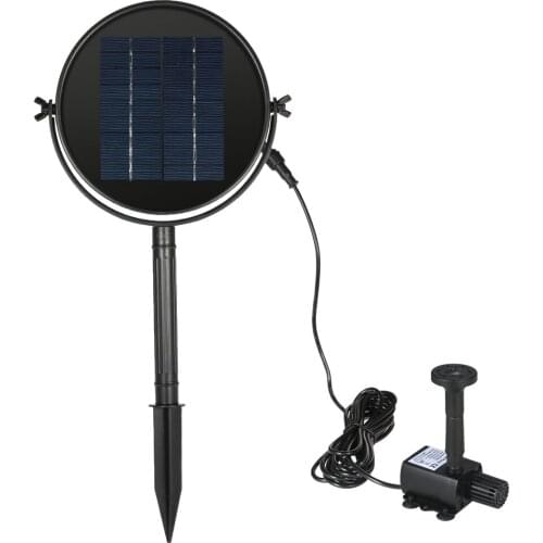 Mini Submersible Water Pump 190L/H Solar Fountain Pump Brushless Solar Panel Fountain Kit for Bird Bath Garden Pond Decoration