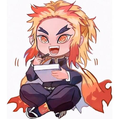 RuleMylife Demon Slayer rengoku car stickers decal anime cute car accessories decoration pegatinas para coche