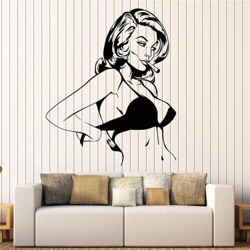 Sexy Girls Modern Design Vinyl Quote Wall Decal Girl Sexy Women Retro Wall Sticker Large Art Decor living Room Mural M215