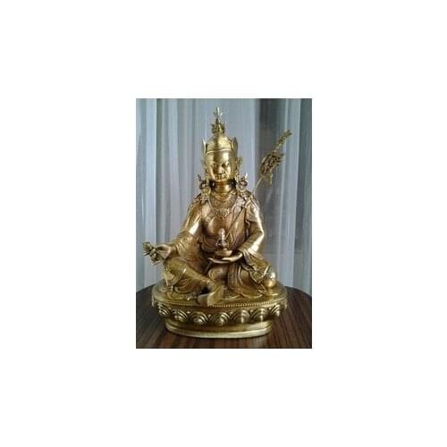 Collect Tibetan Buddhist bronze GURU RINPOCHE PADMASAMBHAVA buddha statue 30 cm