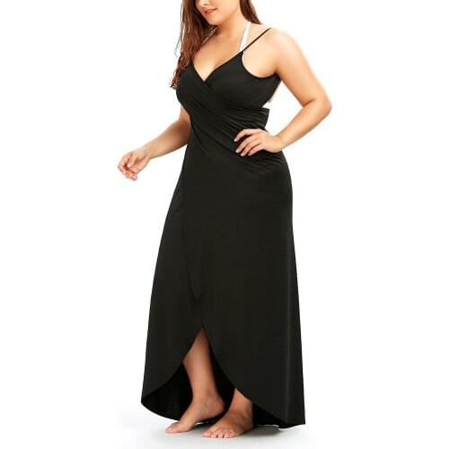 Women Summer Off Shoulder V-Neck Dress Sleeveless Beach Wrap Maxi Dress Robe Lady Boho Cover Ups One-Piece Bandage Long Dresses