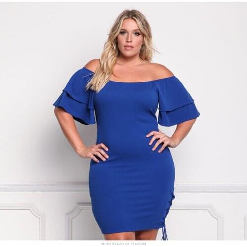 Women Summer Fashion Casual Off Shoulder Vintage Chiffon Slash Neck Cotton Butterfly Flare Sleeve Plus Size Mini Dress Vestidos