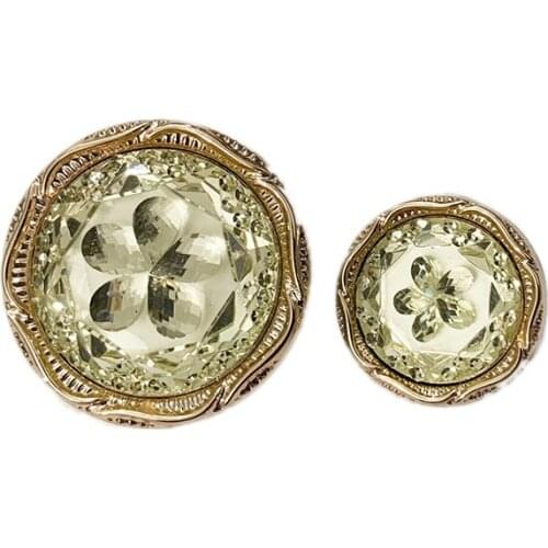 10pcs Round Buttons Clear Crystal With Rose Gold Edge Sewing Sweater Windbreake Craft Trendy Rhinestone Artificial 18mm 25mm