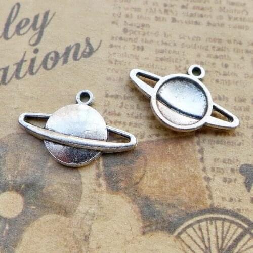 20 pieces/lot 20*13.2mm Star Planet Charm Necklace Bracelet Pendant Key chain Antique silver color Metal accessory DIY handmade