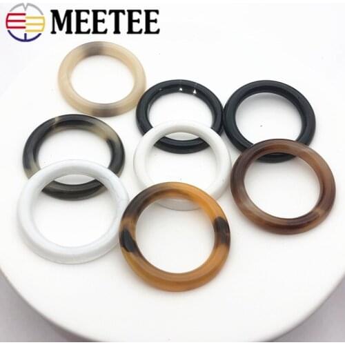 20Pcs Meetee 20-50mm Resin O Ring Buckles Coat Scarf T-shirt Bag Belt Round Decorative Buckle DIY Clothing Sewing Accessories
