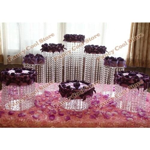 8pcs/set clear acrylic Tower macaron Display stand or wedding party Dessert Display Wedding Party Birthday Party decoration 08D2