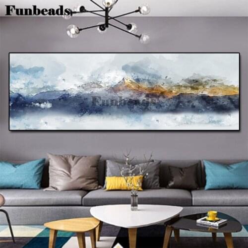 Diamond painting 5D Cross Decoration Abstract Snow Mountain Art Landscape Embroidered Mosaic Home Decoration Art FF4119