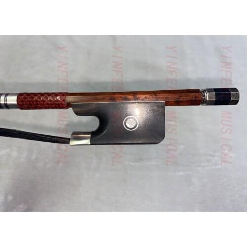 1pcs Strong snakewood french bass bow black bow hair french style snakewood 3/4 upright bass bow free shipping