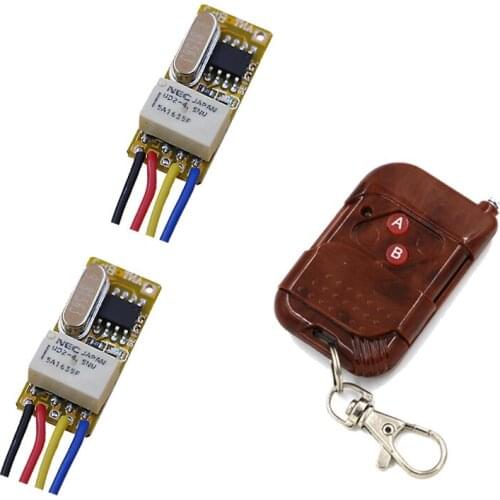 DC 3.5-12V RF Micro Remote Control Switch Wireless Power LED Lamp Controller Micro Relay Receiver Transmitter 315/433Mhz