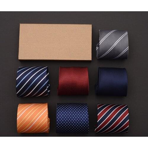 Classic Blue Striped 9cm Wide Boss Ties for Men Fashion Business Formal Salon Tuxedo Suit Accessories Necktie with Gift Box