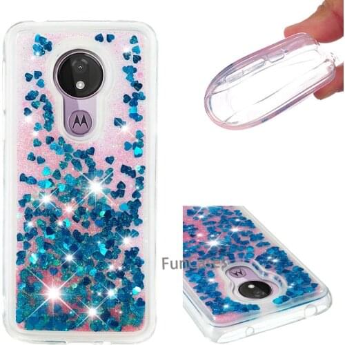 Rhinestone Case For Motorola Moto G7 Power US Version Stars Bling Diamond Liquid Quicksand Clear Moto G7 Power Floating Cover
