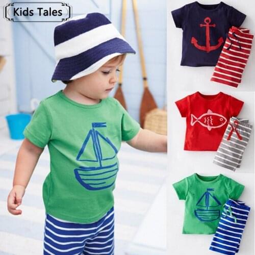 2021 Boys clothing set children sport suits childrens clothing sets for kids totton clothes set boy T-shirt+ short pant