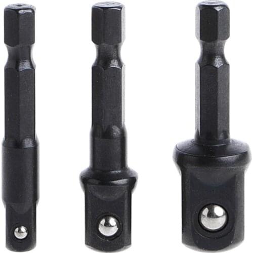 Socket Adapter Set Hex Shank to 1/4 3/8 1/2 Inch Impact Driver Drill Bits High Quality
