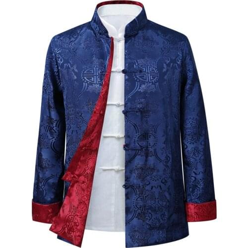 Tang Suit 10colors Chinese Style Blouse Shirt Traditional Chinese Clothing For mens top Jacket Kung Fu Clothing Both Sides Part