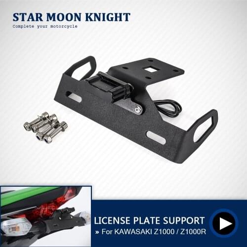 Motorcycle License Plate Holder Frame Fender mount Bracket LED Light For KAWASAKI Z1000 2014 2015 2016 2017 Z1000R 2018 2019