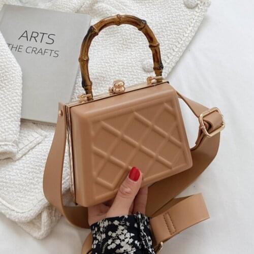 Square Mini Tote Bag 2021 Fashion New Lattice Womens High Quality PU Leather Designer Cosmetic Handbag Lady Small Shoulder Bag