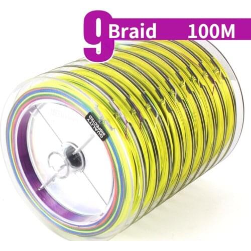 100m 9 Strands Braid 8 Braid PE Fishing Line High Strength Anti-bite Braided Fishing Wire Seapole Fishing Line 10m/color