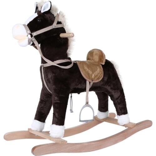 Tobby wants Rocking Horse 65 Cm Brown horse swing rocking horse plush oyuncak3506