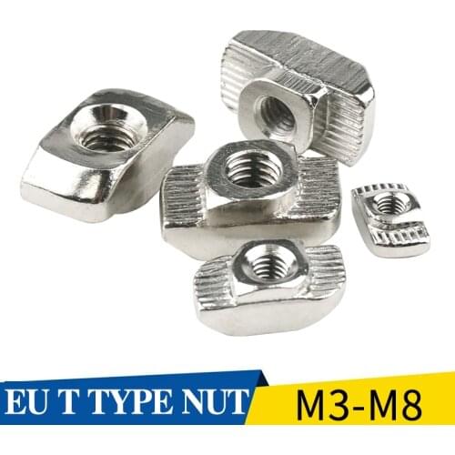 M3 M4 M5 M6 M8 T nut hammer head sliding carbon steel T slot nut fasteners 20 30 40 Series Aluminum Profile Extrusion Fasten