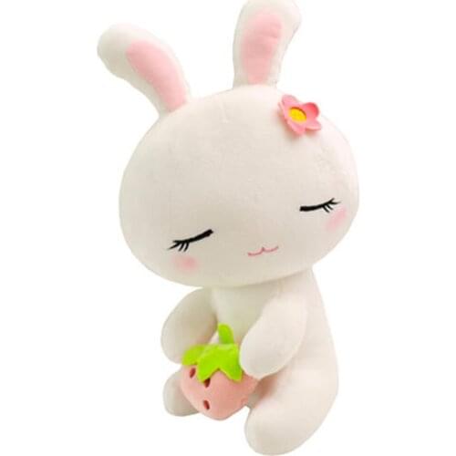 Cute little white rabbit 50cm plush toy soft green fruit rabbit doll children doll holding sleeping doll birthday gift
