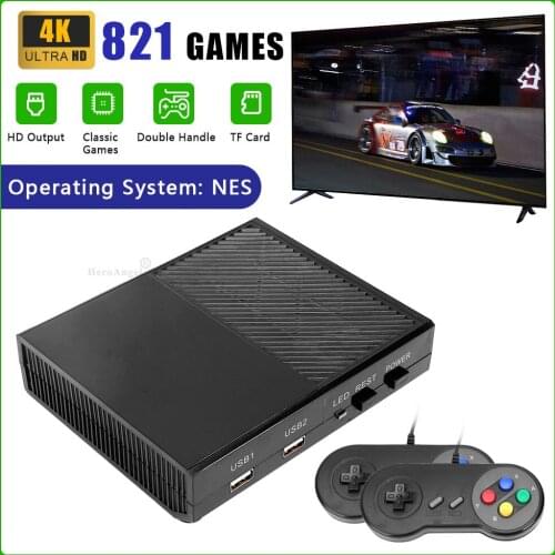 Mini TV Handheld Family Recreation Video Game Console HD Output Retro Built-in 821 Classic Games Dual Gamepad RS-95 Game Player