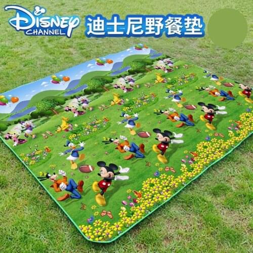 Cartoon Mickey Minnie Picnic Mat Camping Beach Mat Thicken Pad Breathable Soft Outdoor Folding Waterproof Kids Playmat