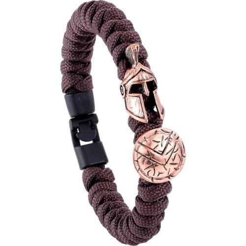 New Fashion Brave Knight Outdoor Survival Bracelet Men Spartan Helmet Umbrella Rope Bracelet Women Summer Outdoor Preferred Gift
