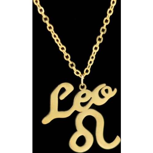 Letter Leo Stainless Steel Zodiac Necklace Sign Constellation Signs Pendant Necklaces For Women 12 Constellation Jewelry