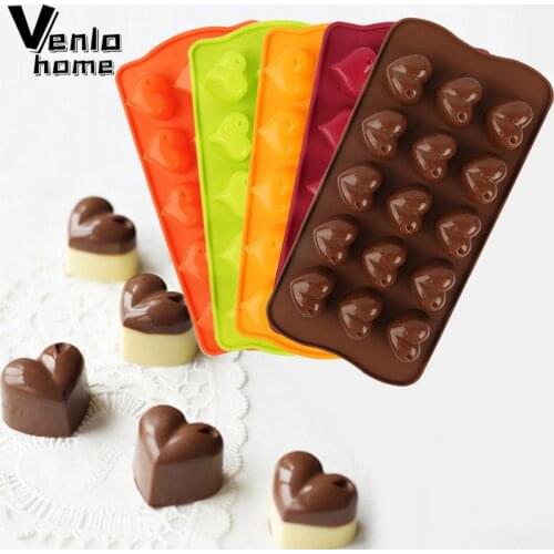 DIY Silicone Waffle Chocolate Mould Pudding Cake Fondant Molds Ice Tray Heart Shaped Non Stick Cake Cookie Chocolate Pan Tool