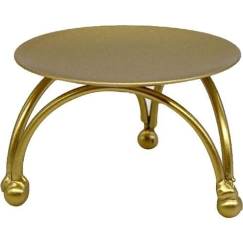 Gold Plate Candle Holder Decorative Candle Stand Centerpiece for Party