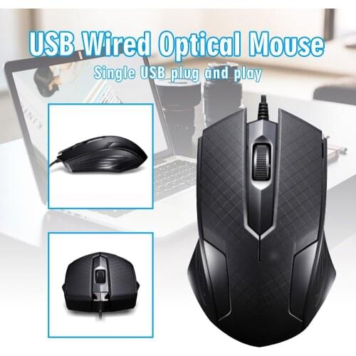 POHIKS 1pc USB Wired Desktop Notebook Computer Mouse Portable 1200DPI Ergonomic Design Mice For PC Laptop
