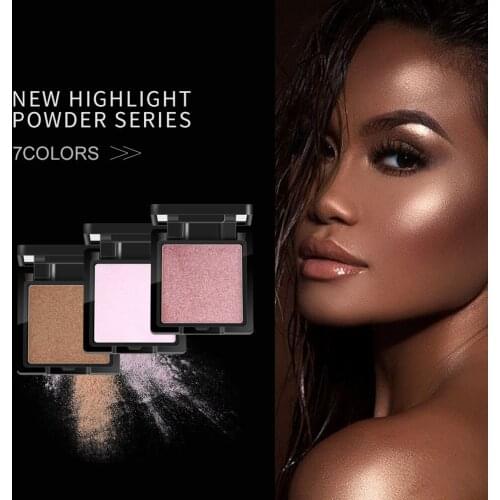 QIBEST 7 Colors Shimmer Highlighter Palette Powder Monochrome High Gloss Brightening Repair Face Powder Make Up Maquillaje TSLM2