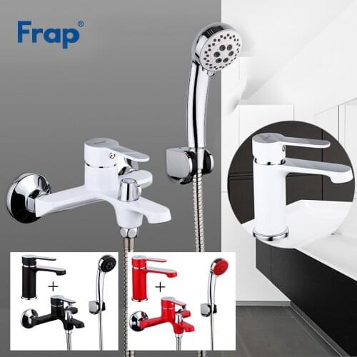 Frap Bathtub Faucets new modern 3 color brass bathroom wall mounted bathroom faucet basin mixer tap shower faucet set F3241F1041