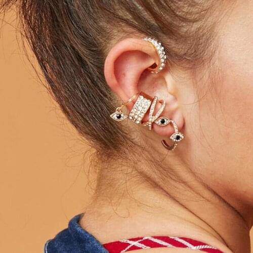 Timlee E118 Europe And America Fashion Jewelry personality Geometry Eye Rhinestone Alloy Stud Earrings Sets ,wholesale