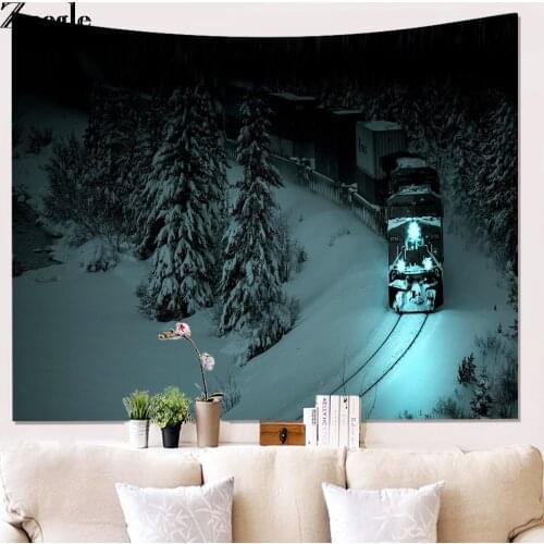 Zeegle Train Pattern Tapestry Wall Hanging Beach Towel Blanket Table Cloth Picnic Mat Yoga Mat Decorative Tapestry For Home