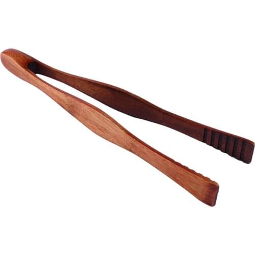 1 Pcs BBQ Tools 26.5cm Wooden Health and Environmental Protection Grilled Food Clip Barbecue Accessories Outdoor Portable Tongs