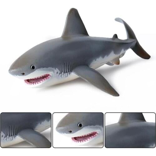1 Pcs Pvc Simulation Great White Shark Static Model Toy Ornaments Ocean World Childrens Toy