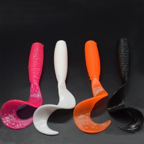 1Piece Sale 50g Ocean Boat Fishing Rock Beach Soft Bait Artificial Lures Big Worm Single Tail Grub Trolling Lure