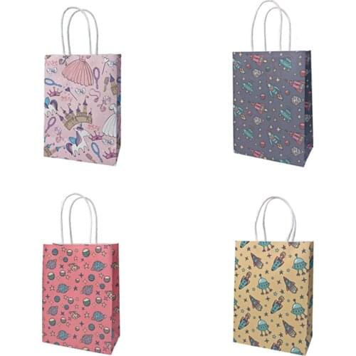 10Pcs Paper Gift Bags with Handles Cartoon unicorn Party Bags Candy Box Baby Shower Birthday Party Supplies