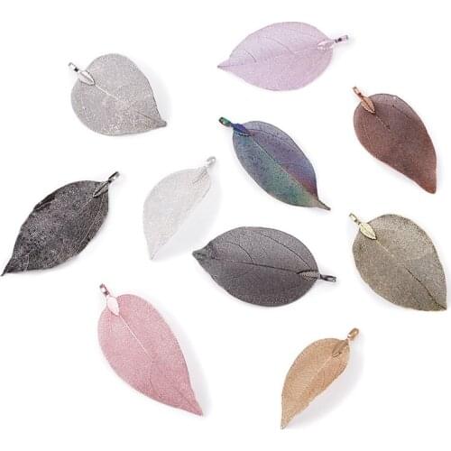 20pcs/box Natural Leaf Big Pendants Charms for Jewelry Making DIY Bracelet Necklace Handmade Craft Supplies