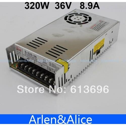 320W 36V 8.9A Single Output Switching power supply for LED Strip light AC to DC 110V 200V selected by switch