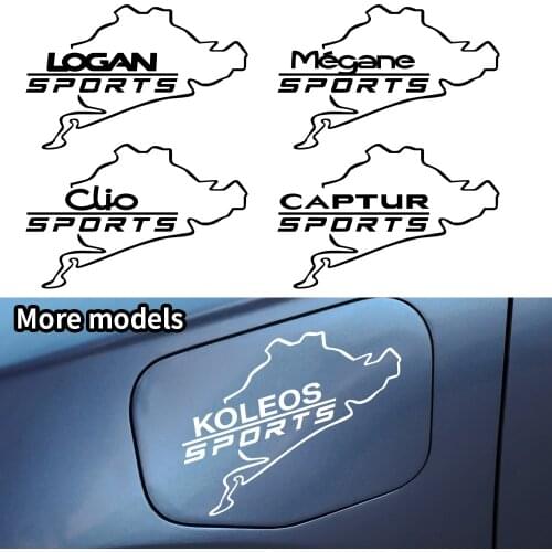 Automobile decoration Nurburgring Sport Sticker Car-Styling For renault duster megane Zoe Clio fuel tank cover Decoration Decal